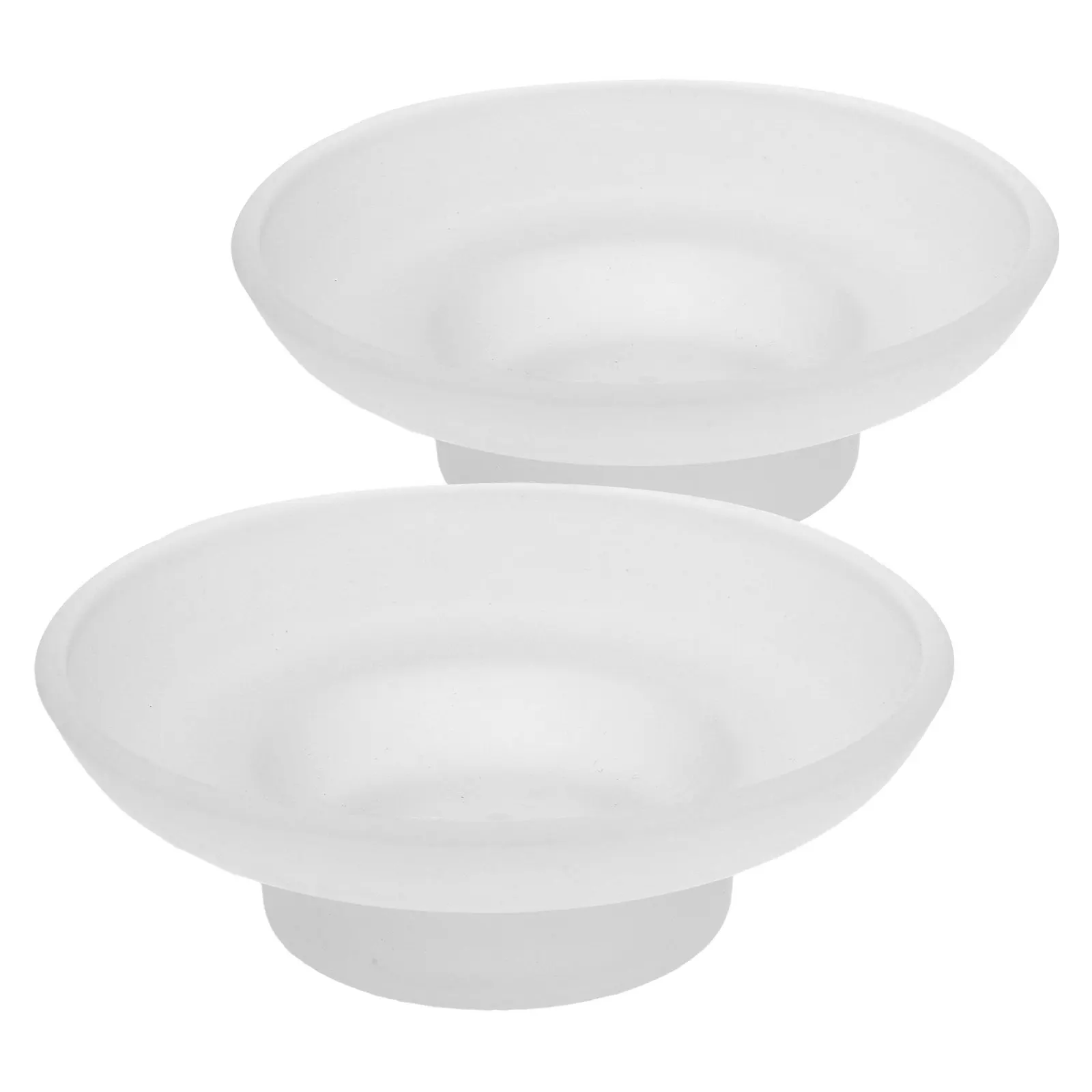 2 Piezas Jabonera de Vidrio Transparente Redonda con Drenaje Automático para Baño y Cocina, Soporte para Jabón en Barra, Bandeja, Anillo Porta Jabón, Recipiente para Aceite Aromático