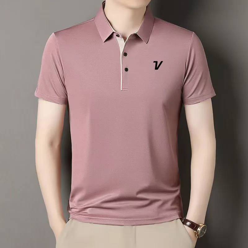 

Popular men's golf clothing, fashionable summer lapel polo shirt, casual breathable top, Korean golf comfortable T-shirt