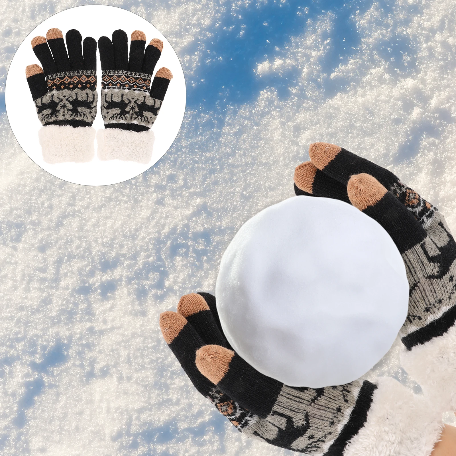 

Knitted Gloves Mittens Without Fingers Women's Man Cold Weather Winter Warm Hand Full Heating Mens Fingerless for
