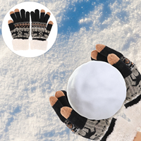 Knitted Gloves Mittens Without Fingers Women's Man Cold Weather Winter Warm Hand Full Heating Mens Fingerless for