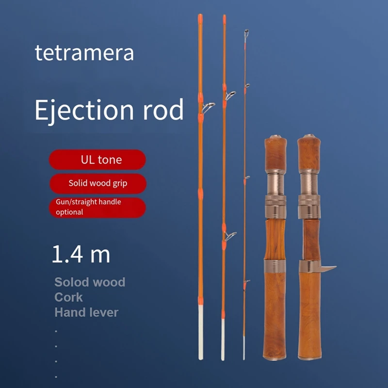 Leurre ultraléger en fibre de carbone avec manche en bois, canne à pêche rapide pour truite, 1.5-9G