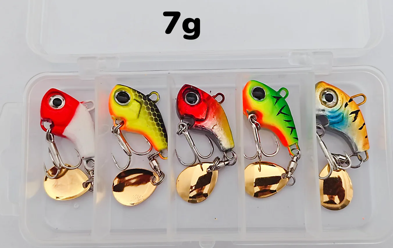 Angeln Locken Set 5 stücke Wobble Rotierenden Metall VIB Vibration Köder Spinner Löffel Jig Meer Lockt Künstliche Harte Köder Pailletten angelgerät