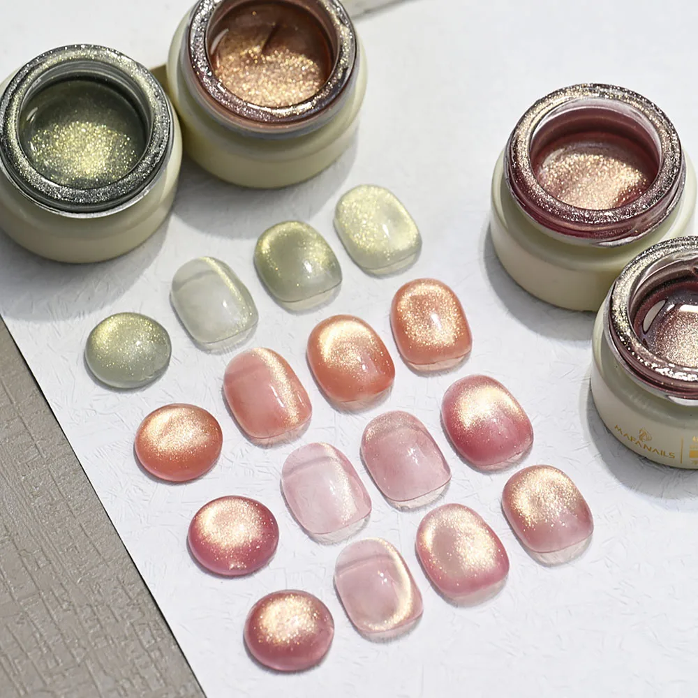 8 مللي لامعة عارية الوردي الزجاج حبة القط العين هلام مسمار البولندية UV/LED ضوء المصباح واسعة المغناطيسي جيل للأظافر نقع قبالة UV هلام للتقليم #4