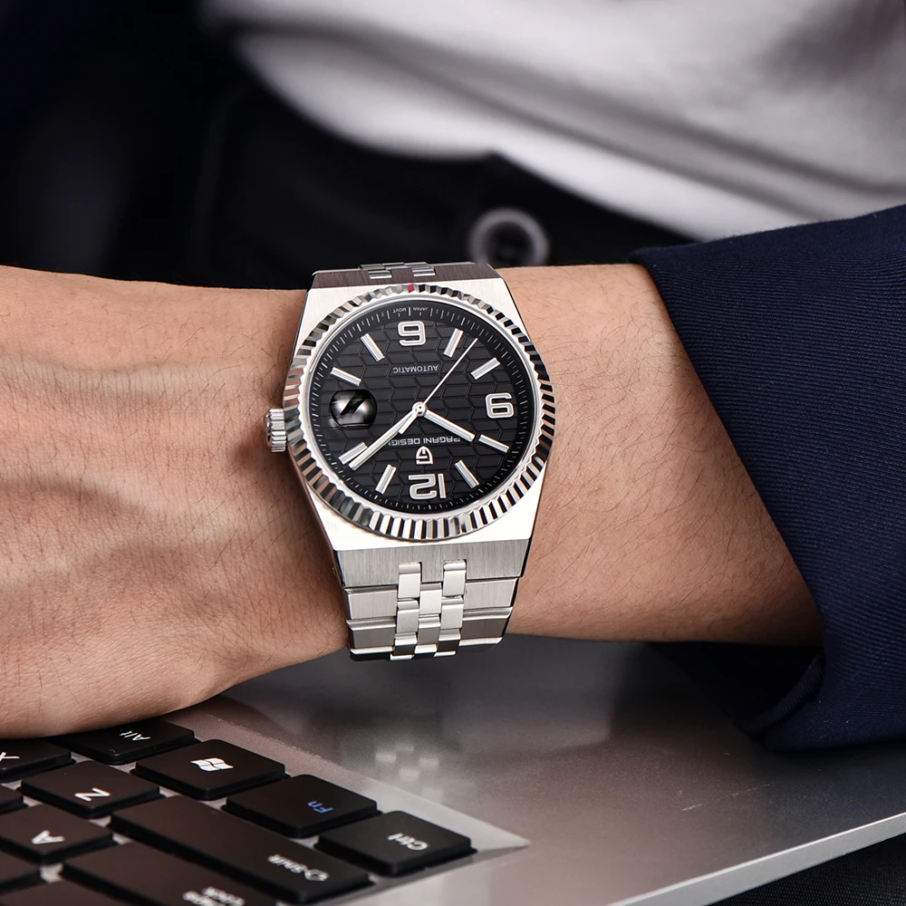 PAGANI DESIGN New 40MM Honeycomb Pattern Dial Automatic Mechanical Men's Watch Miyota 8215 Stainless Steel watch PDYS027 Reloj