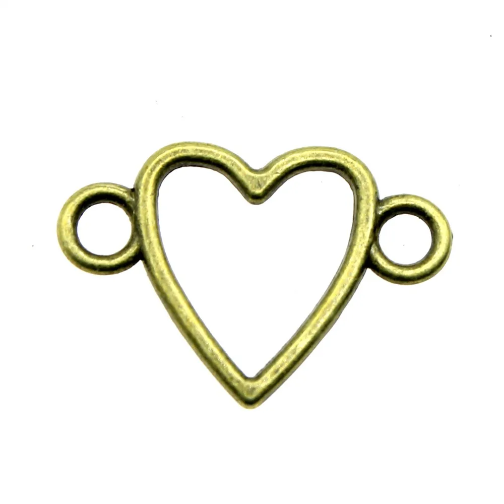 WYSIWYG 20pcs Charms Heart Link Connector 16x24mm Pendants Making DIY Handmade Jewelry