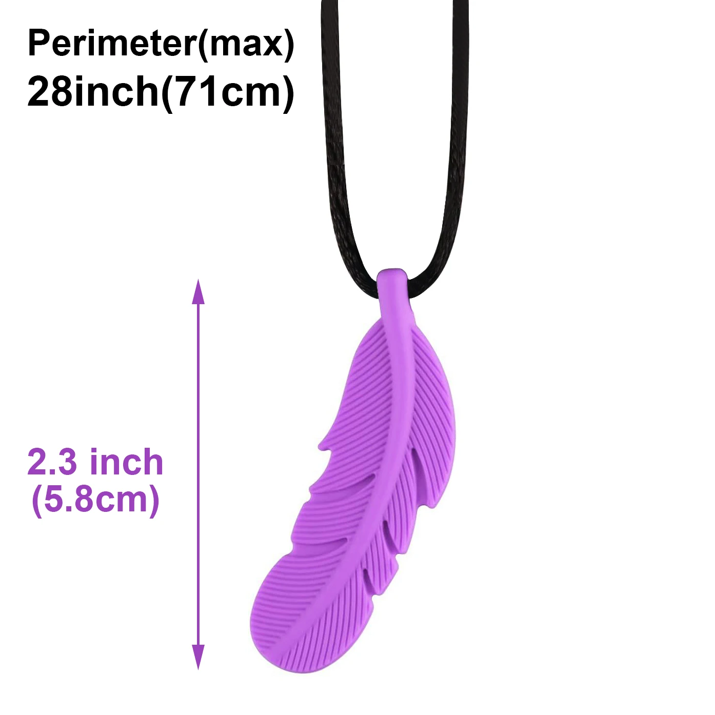 Cool Food-grade Silicone Necklace Chew Feather Pendant with Color of Macaron 1 Pcs Beautiful Stress Relieve Accessory Gift