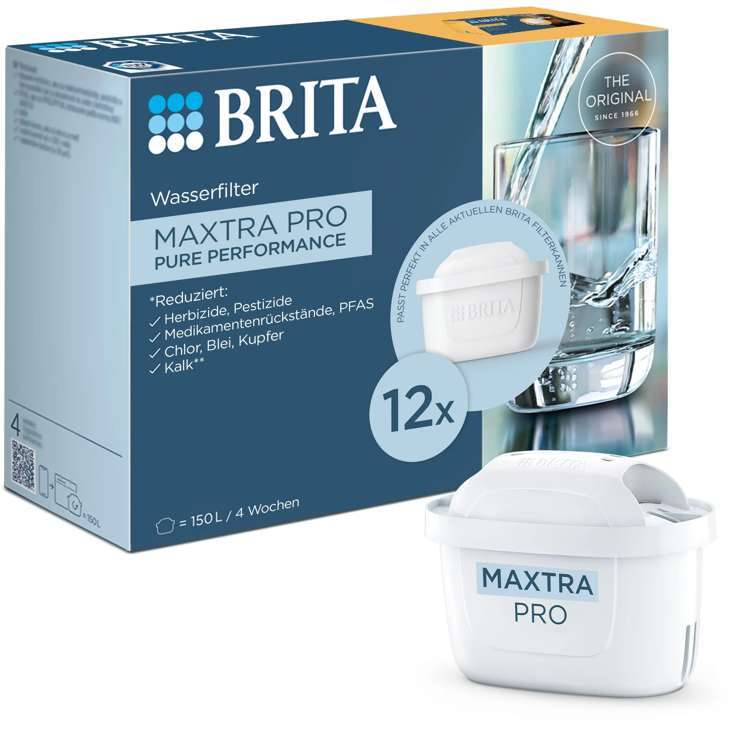 BRITA MAXTRA pro Pure Performance Cartucho de Filtro de Água Tudo-em-1 Pacote Anual com 12 Unidades