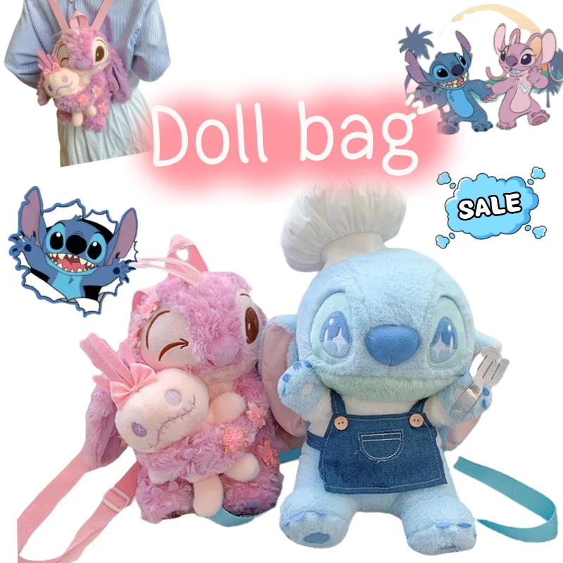 

Stitch Angel cute cartoon cartoon character good looks creative personality kawaii student kids peripheral dolls doll doll bag