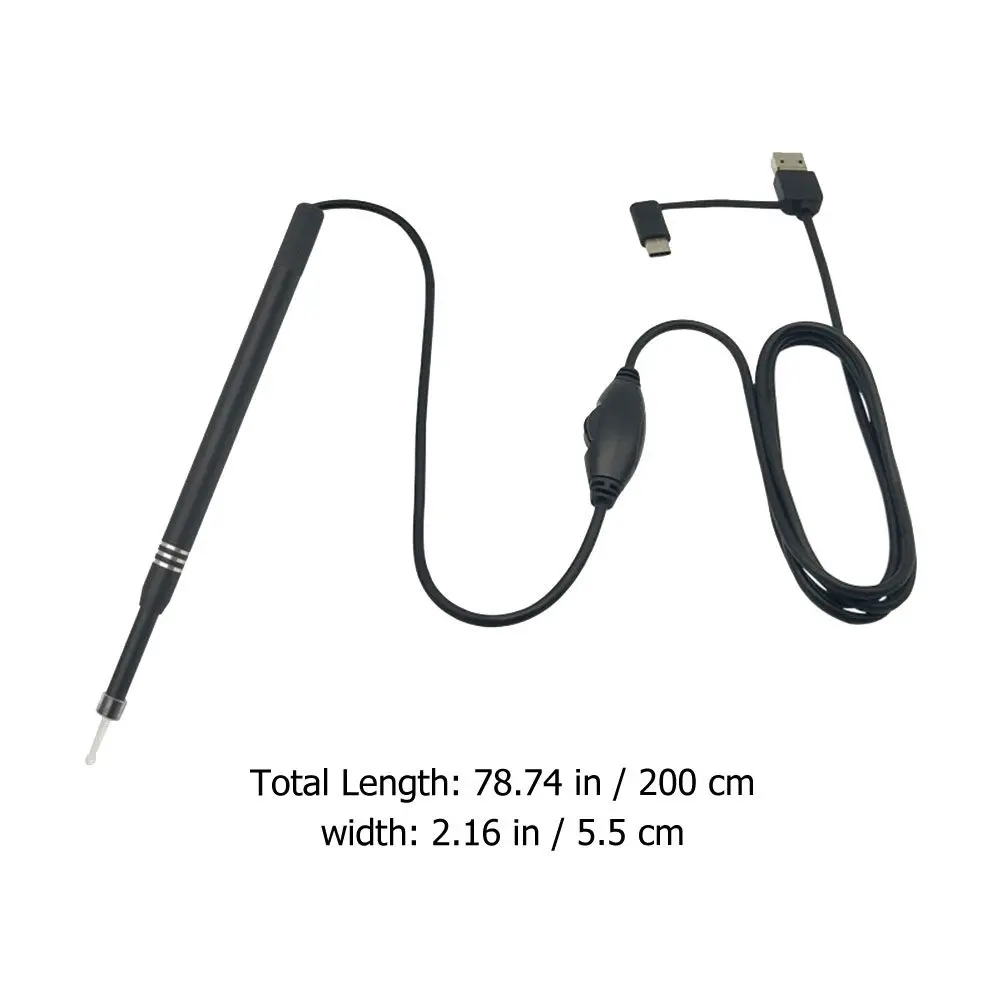 5.5mm Digital Otoscope Visual Ear Pick Hd Display Video Camera Ear Cleaning Tool Safe Earwax Removal Inspection Scope with LED