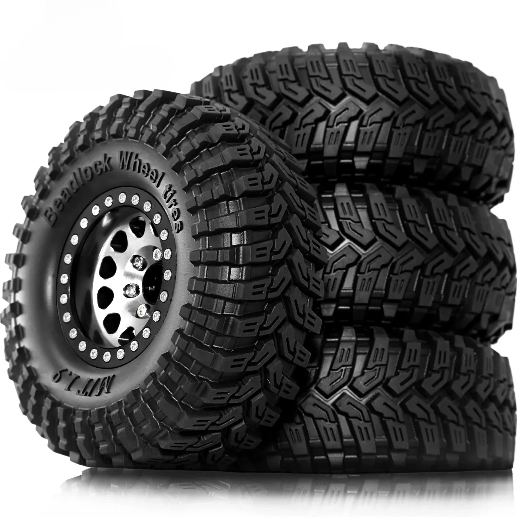 

1.9'' Beadlock Wheels and Tires Rim Offset -8.9mm 4PCS OD 4.53'' for 1/10 RC Crawler Car TRX4 TRX6 SCX10 90046 CC01 D90 D110