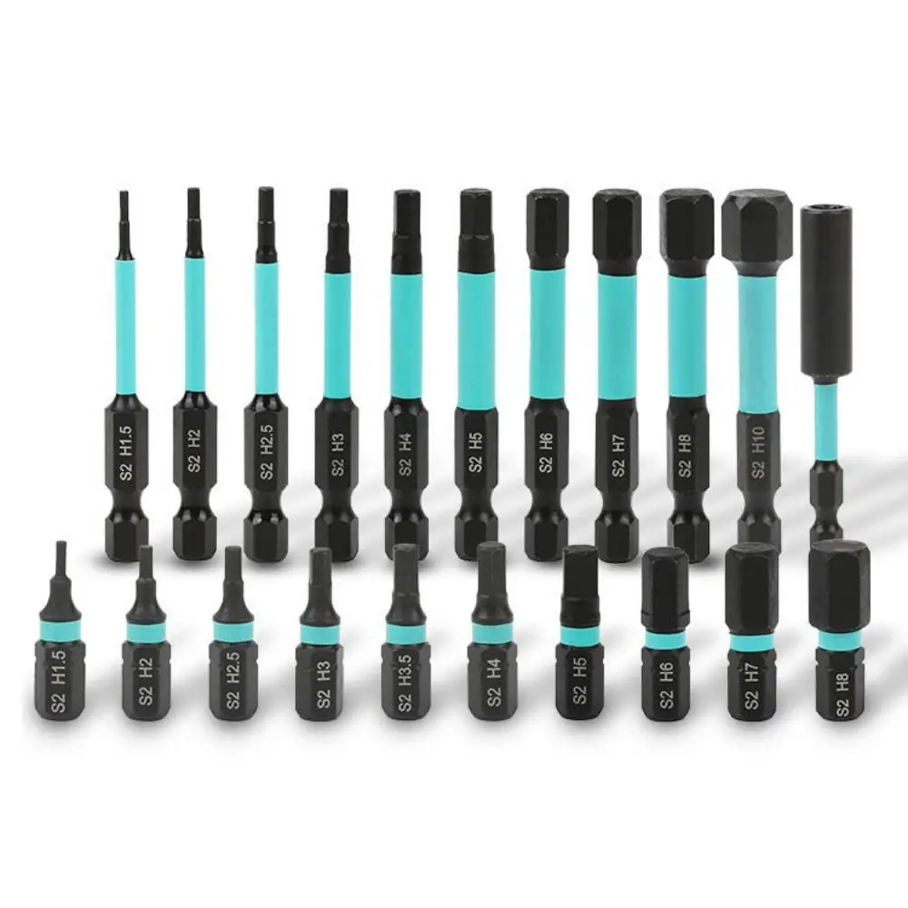 25mm 60mm Hexagonal Screwdriver Bit 1/4inch Shank No Slipping Screwdriver Socket Bit Magnetic Alloy Steel Screwdriver Bit Set
