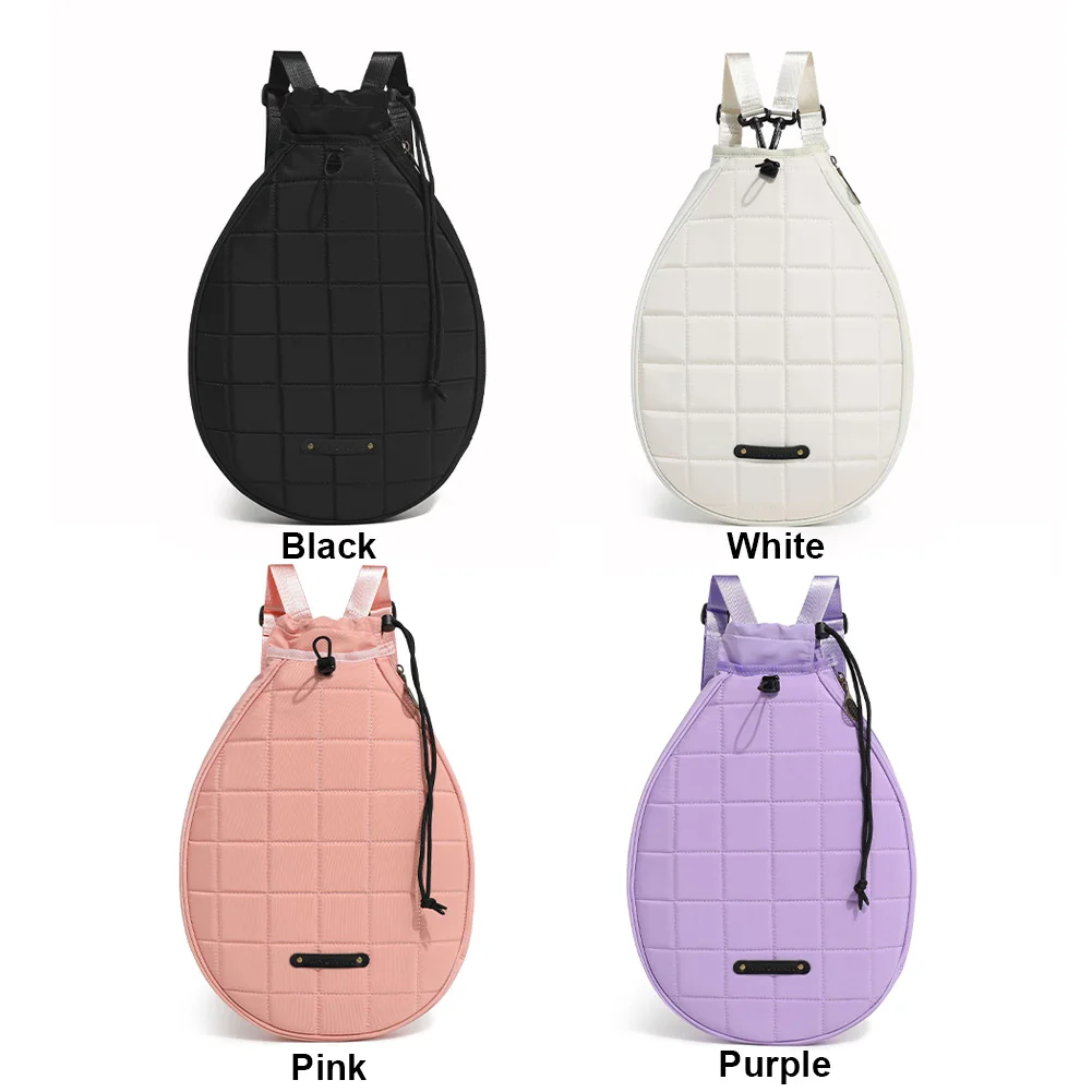 Quilted Tennis Backpack Waterproof Tennis Racquet Crossbody Bag Pickleball Paddles Shoulder Bag for Pickleball Tennis Badminton