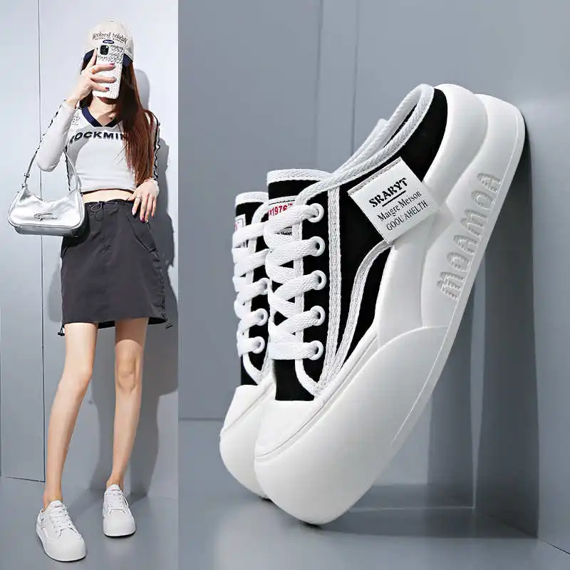 Lace Up Demi-season Shoes Classic Tennis Female Sneakers Woman Sports Tenisky Shors Luxary Sport Baskettes Loafter