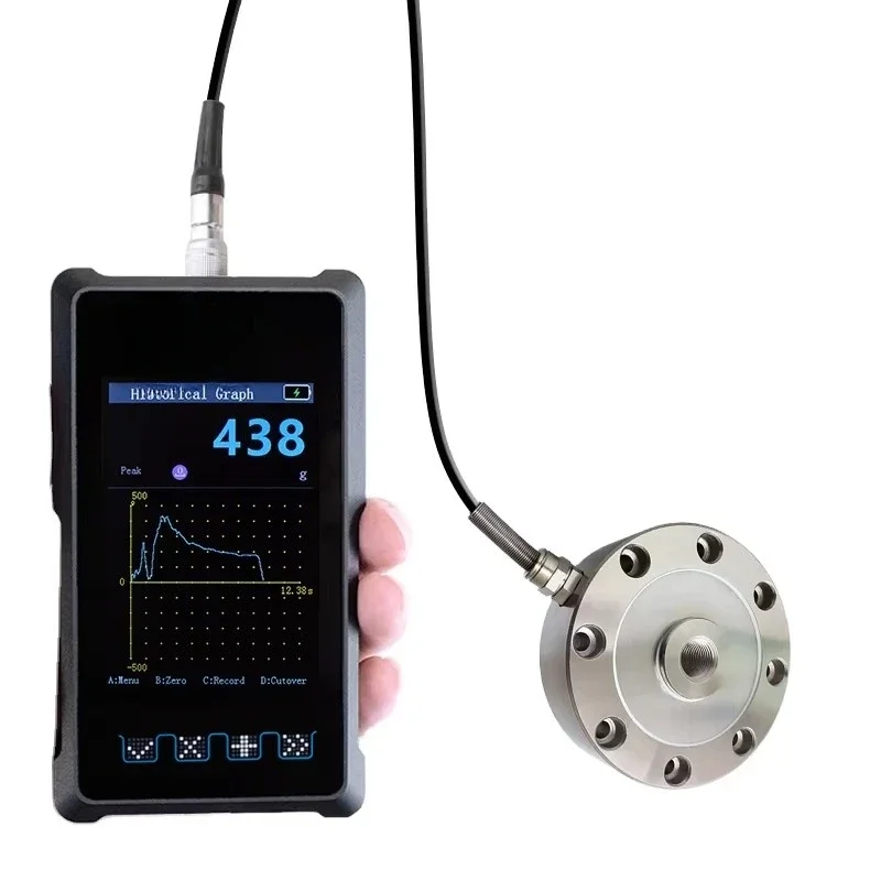 RoRuSPortable Dynamometer Digital Dynamometer Measurement Pull Load Cell Indicator Handheld Rechargeable