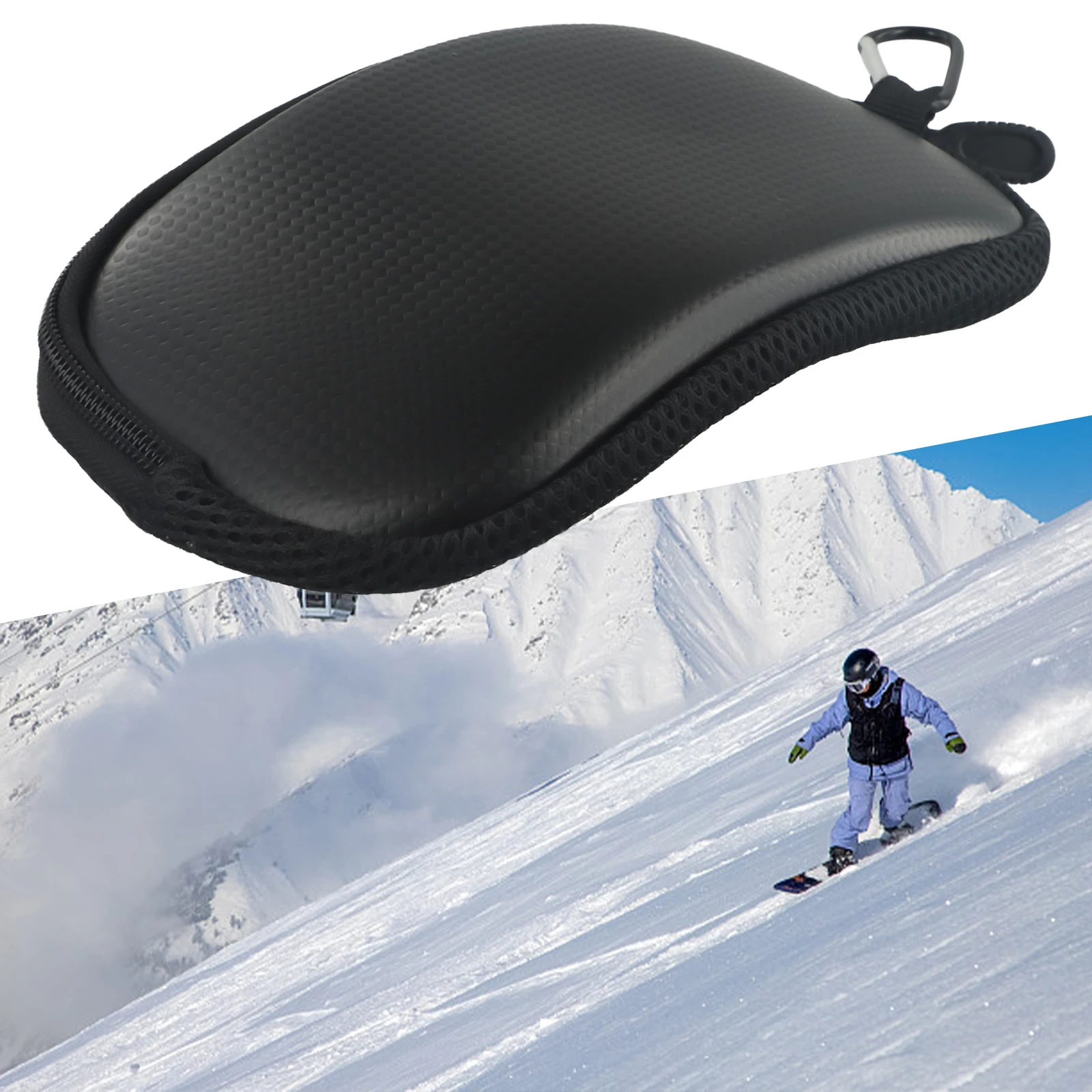 

Portable Ski Goggle Protector Case Skiing Snowboard Glasses Eyewear Box Zipper Hard Case Bag Winter Skiing Pack Pouch Equipment