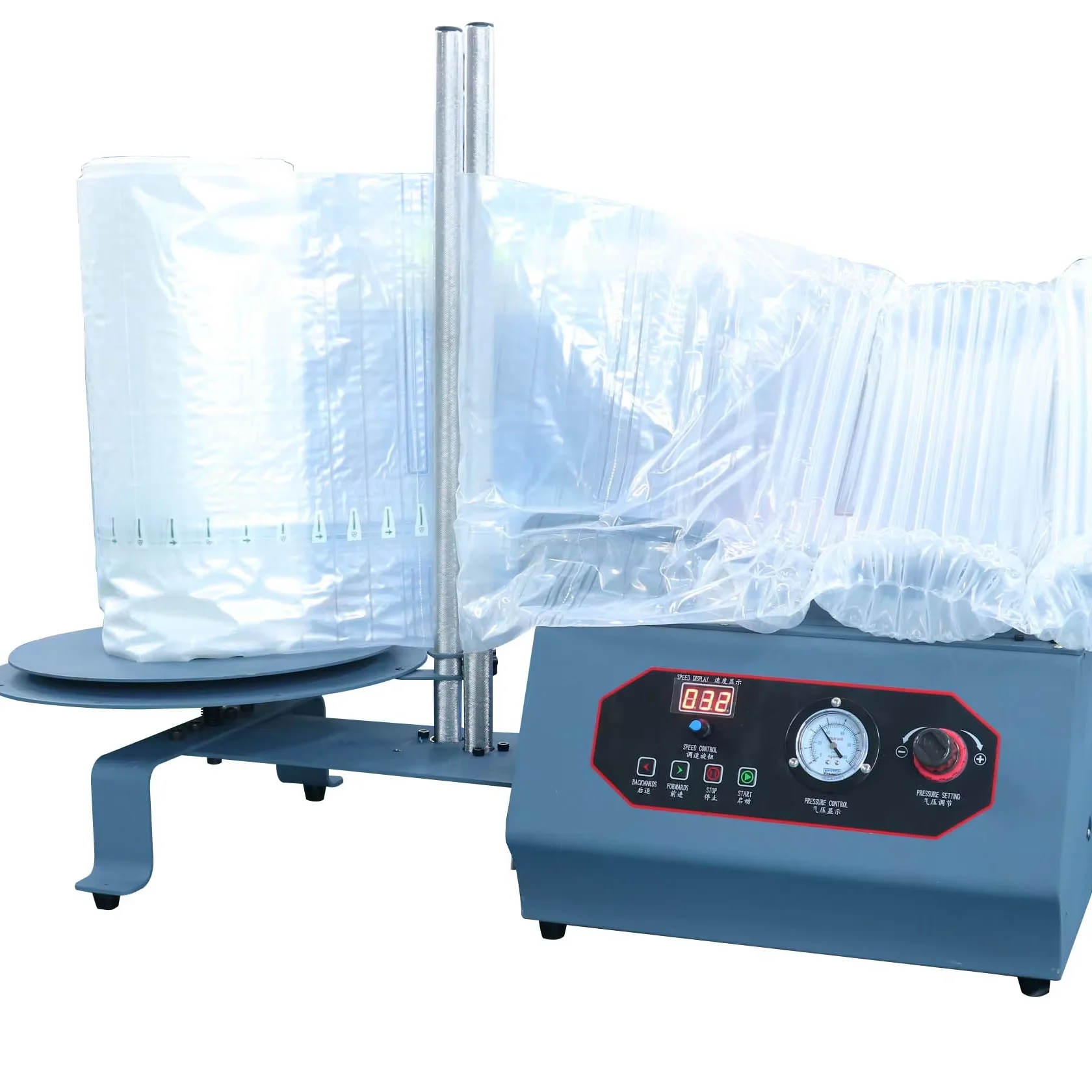 110V/220V Buffer Air Column Cushion Machine Automactic Filling Pillow Inflatable Packaging Flm Bubble Wrap Packing Film Making