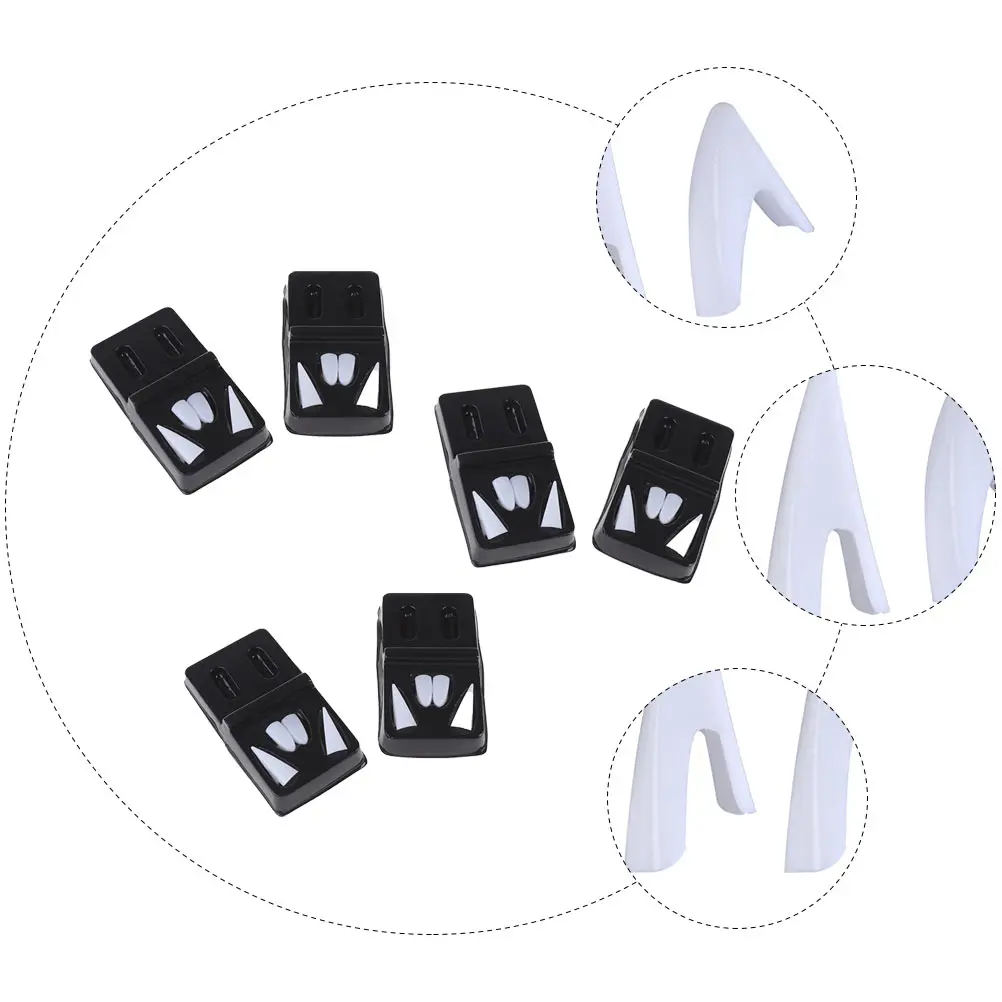 

4 Pcs Decoration Denture Cosplay Prop Costume Party Dentures Props Prom Bloodsucker Fangs Kit White