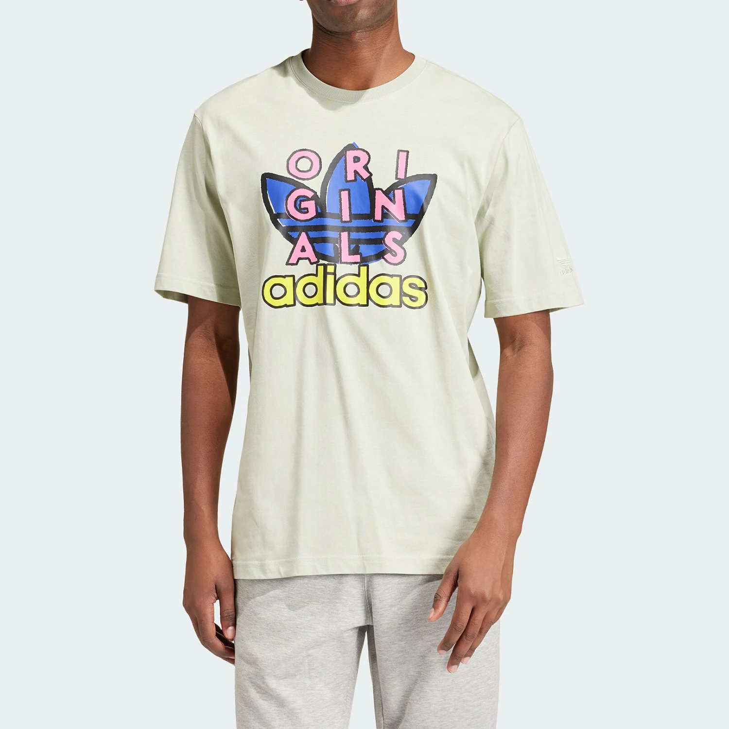 

Adidas подлинная мужская спортивная футболка с короткими рукавами и круглым вырезом с принтом в три полоски IS0231