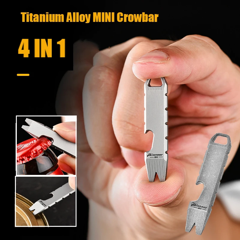 Mini Cnc Titanium Alloy Hexagon Wrench Abridor de Garrafas Abridor de Garrafas Escala Graduada Edc Ferramentas ao ar Livre Multifunções Camping Gear Novo