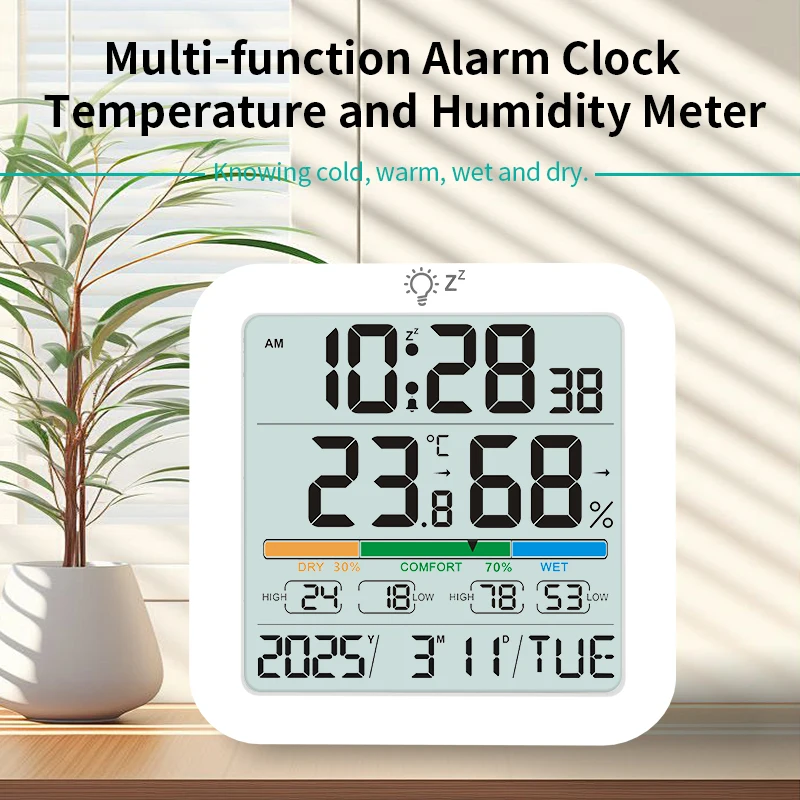 

Digital Thermometer Hygrometer Indoor Outdoor Wireless Temperature Humidity Monitor with LCD Display Comfort Level Date Time