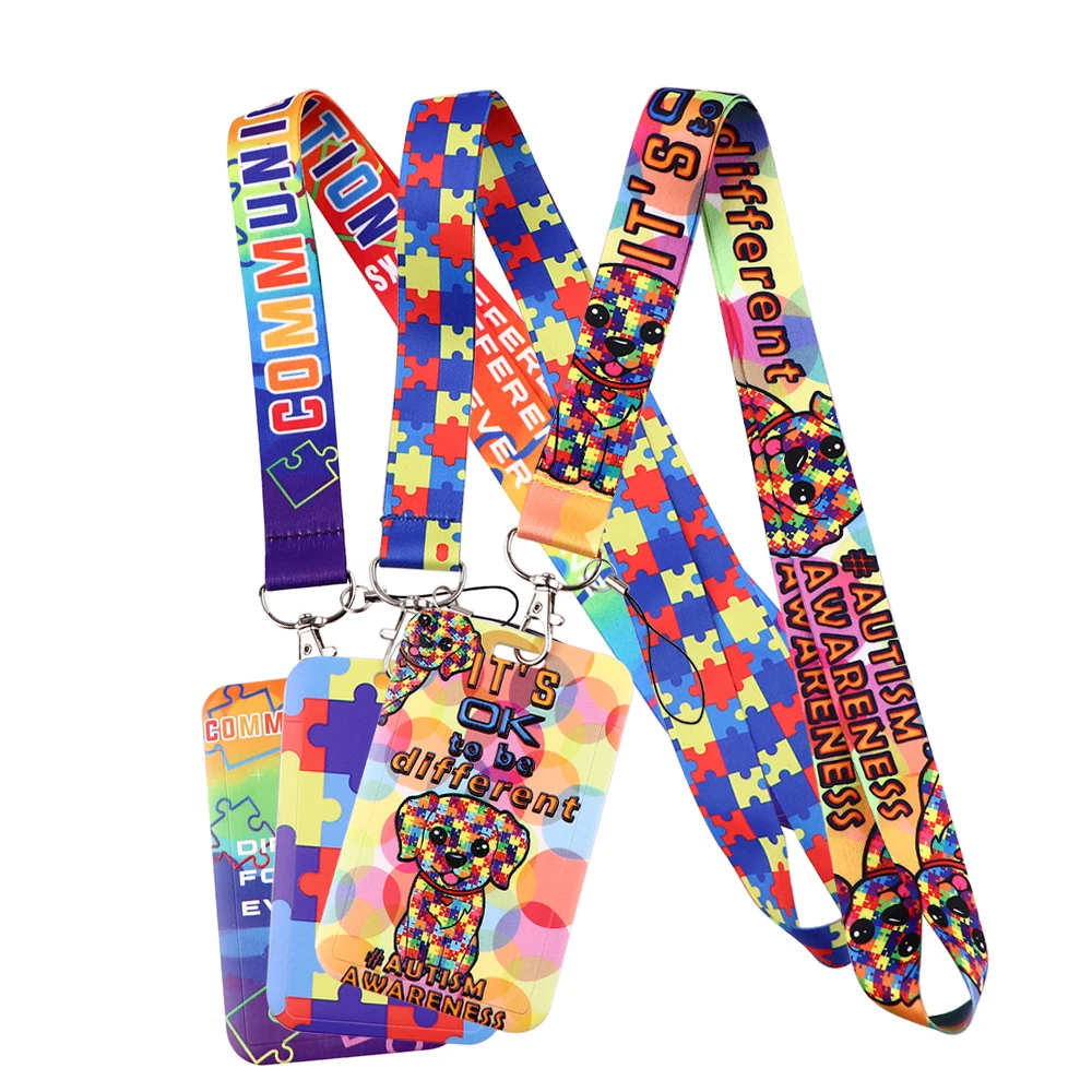 

Autism Awareness Lanyard for Key Neck Strap lanyard Card ID Badge Holder Key Chain Key Holder Keyring Holiday Gift