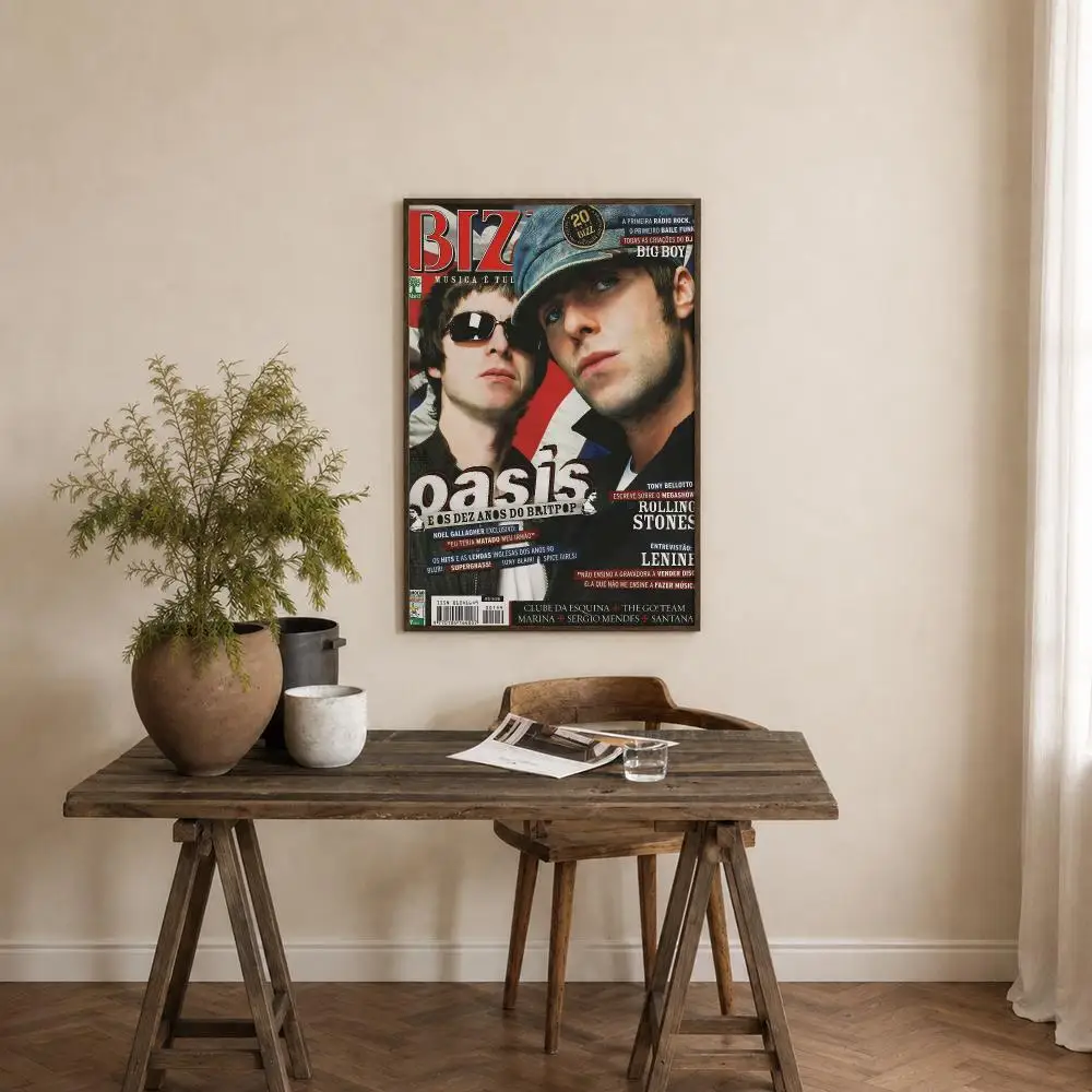 Band Oasis Poster Self‑Adhesive Waterproof PP Poster Coffee House Bar Wall Art Sticker Room Home Decor