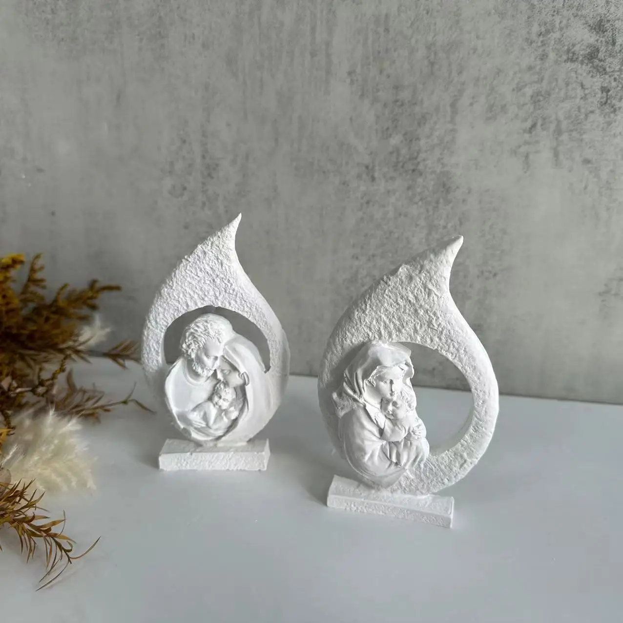 Large Jesus Family Candle Silicone Mold Virgin Mary Jesus Bust Sculpture Abstract Candle Plaster Resin Mould Roman Figure Molds