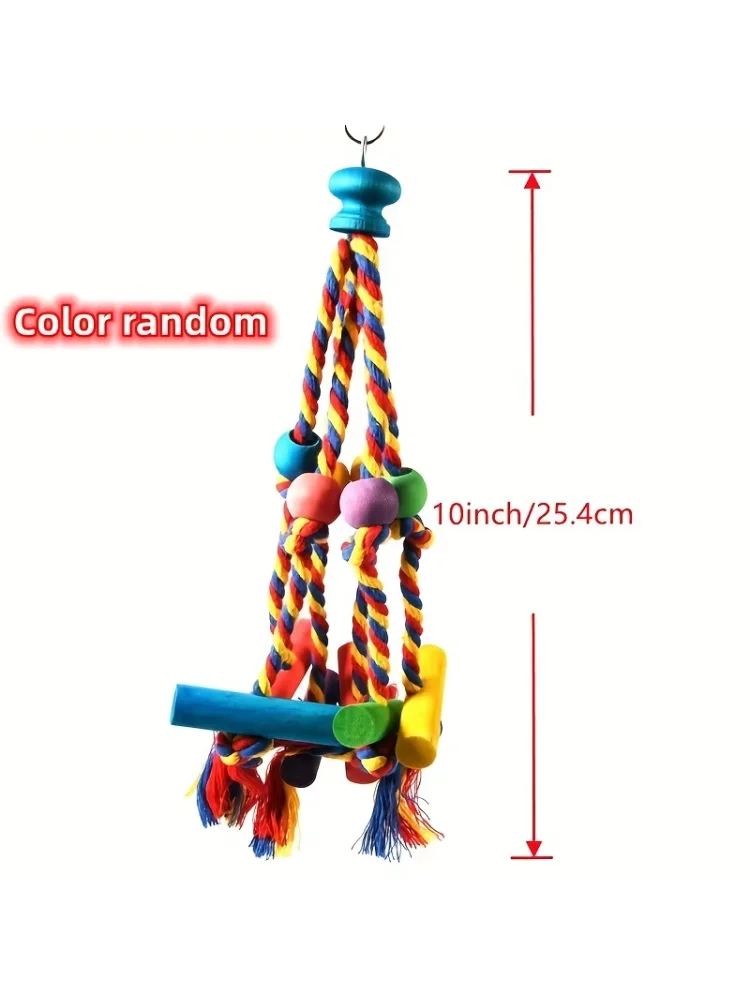 Random Colors Bird Accessories Wood Chewing Toy Birds  Rope Parrot Toys Cage Resistant Small Large Bird Toy Parrots Training