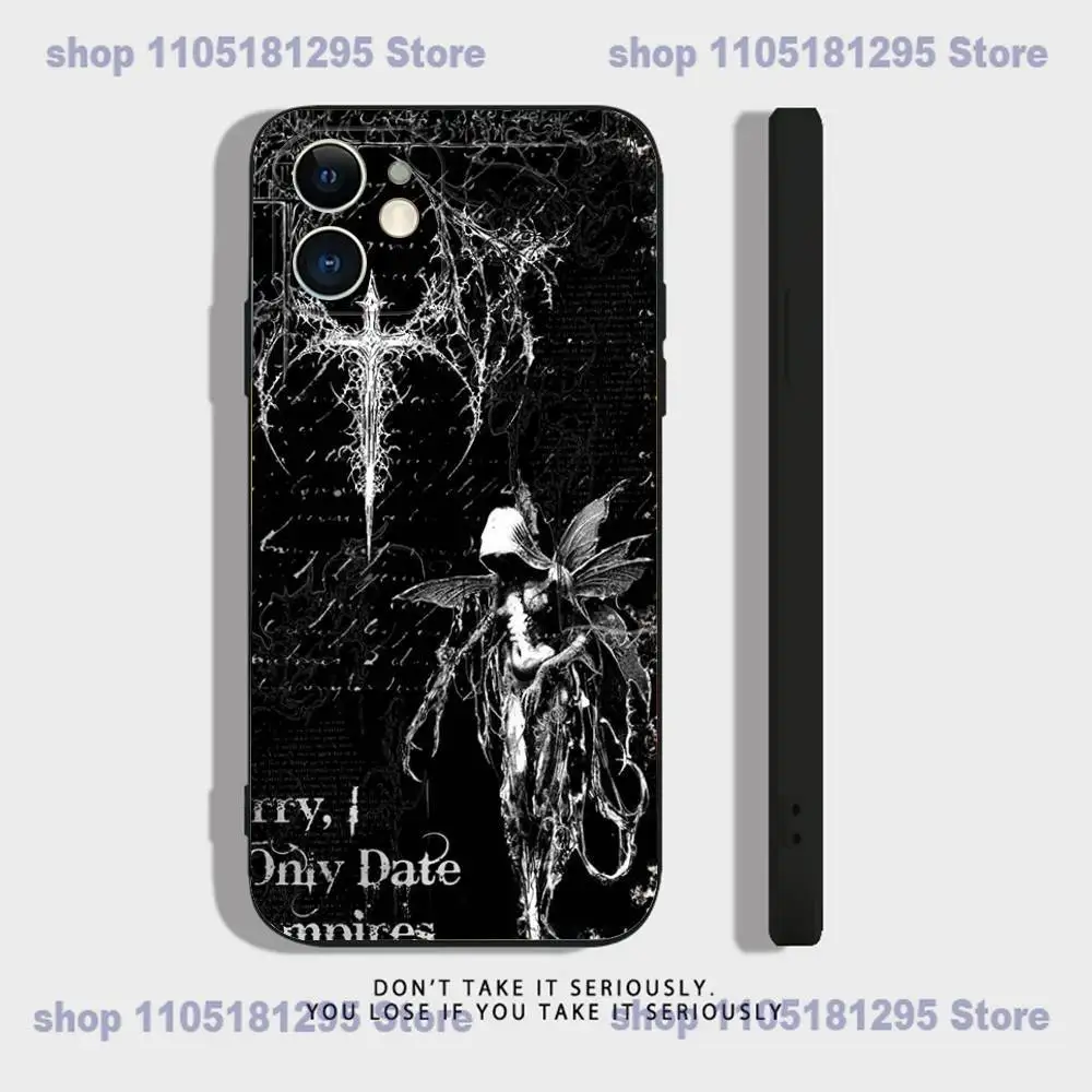 เคสโทรศัพท์ลายกางเขนก็อธิคไซเบอร์สำหรับ iPhone 17,16,15,14,13,12,11,XR,Pro,XS,Max,XR,Plus,Mini ซิลิโคนสีดำกันกระแทก