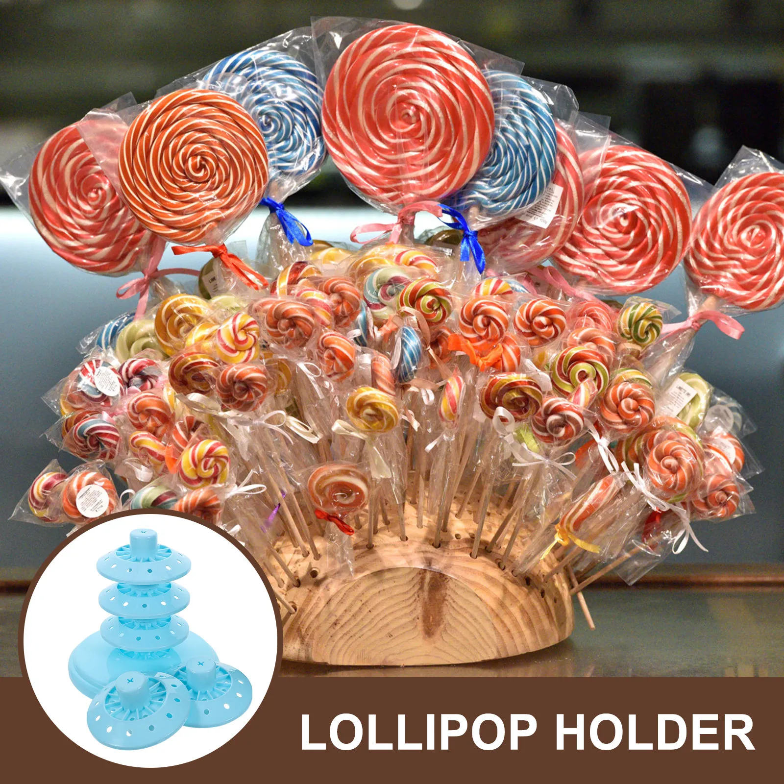 Multi-Hole Lollipop Stand Cake Pops Holder Display Rack for Party Use Compact Lightweight PP Material Tabletop
