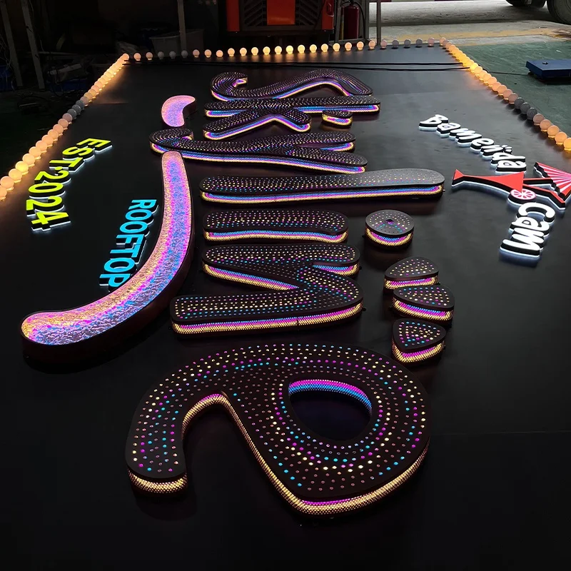 Custom 3D High Power Led Luminous Vibrant Colors Signage Billboard Outdoor LED Sign Metal Letter Sign for Amusement Park