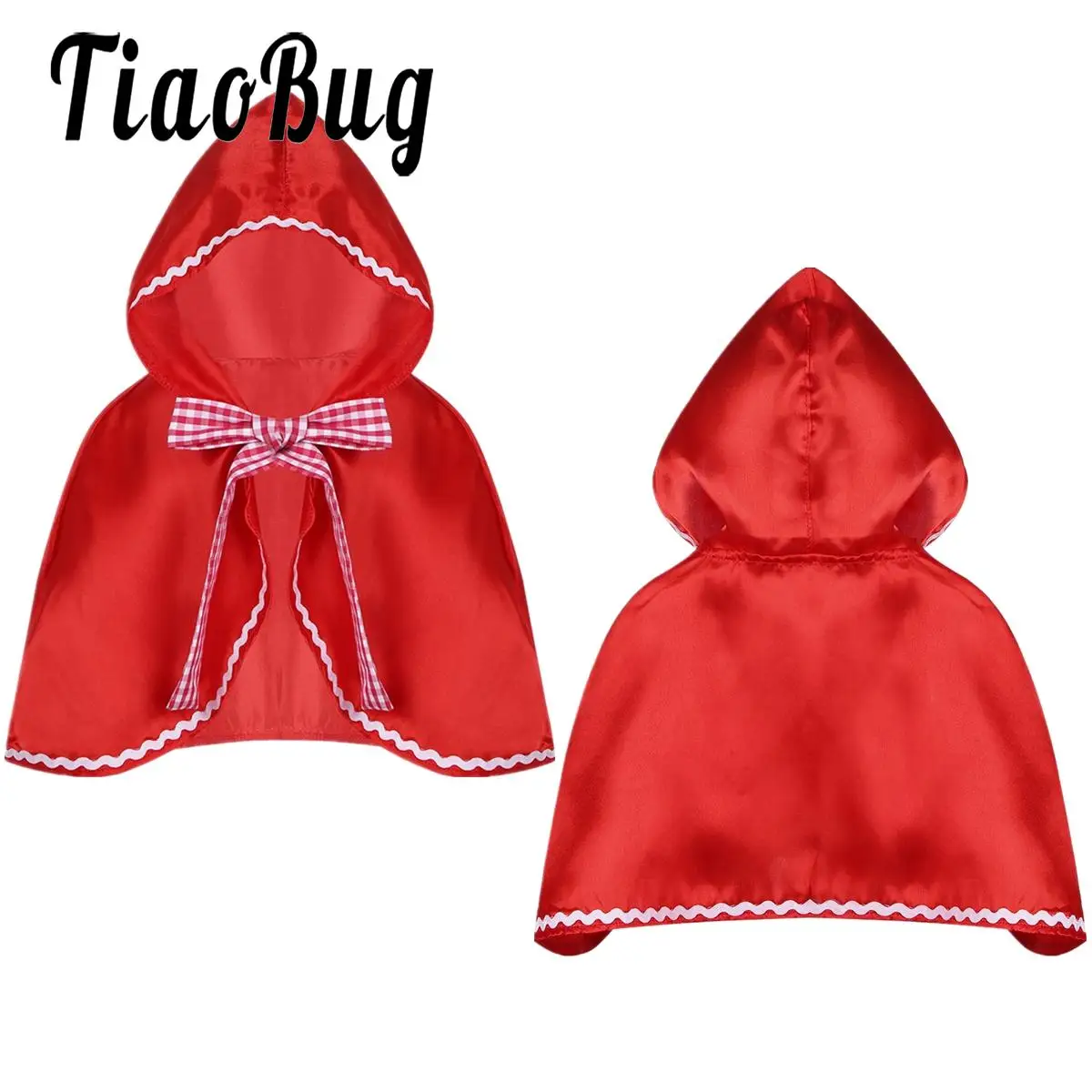 

Kids Little Red Riding Hooded Cloak Cape Halloween Costume Holiday Festival Party Princess Dress Up Role Play Clothes for Girls