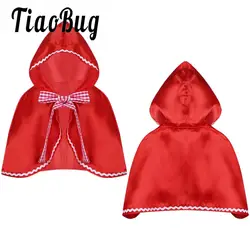 Kids Little Red Riding Hooded Cloak Cape Halloween Costume Holiday Festival Party Princess Dress Up Role Play Clothes for Girls