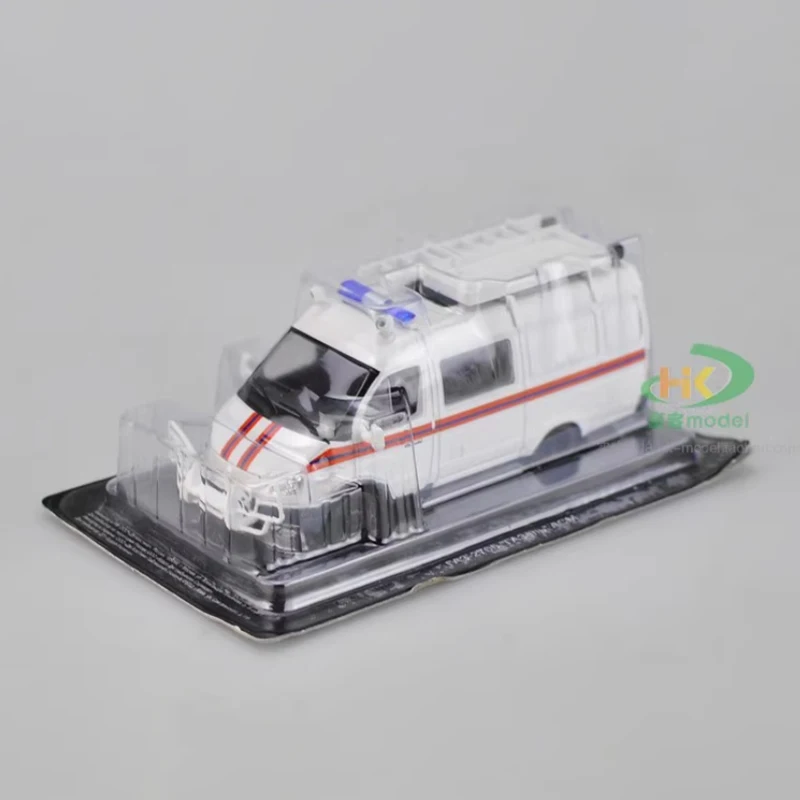 Diecast in scala 1:43 Transit Ambulanza medica Van Modello di auto in lega Prodotto finito Simulazione Collezione di giocattoli Regalo Modello