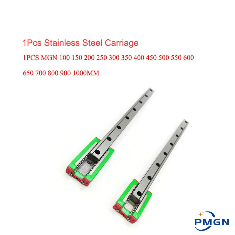 MGN7 MGN12 MGN15 MGN9 300 350 400 450 500 600 800mm Miniature Linear Rail Slide 1Cnc Linear Guide+1 Linear Bearing SS Carriage