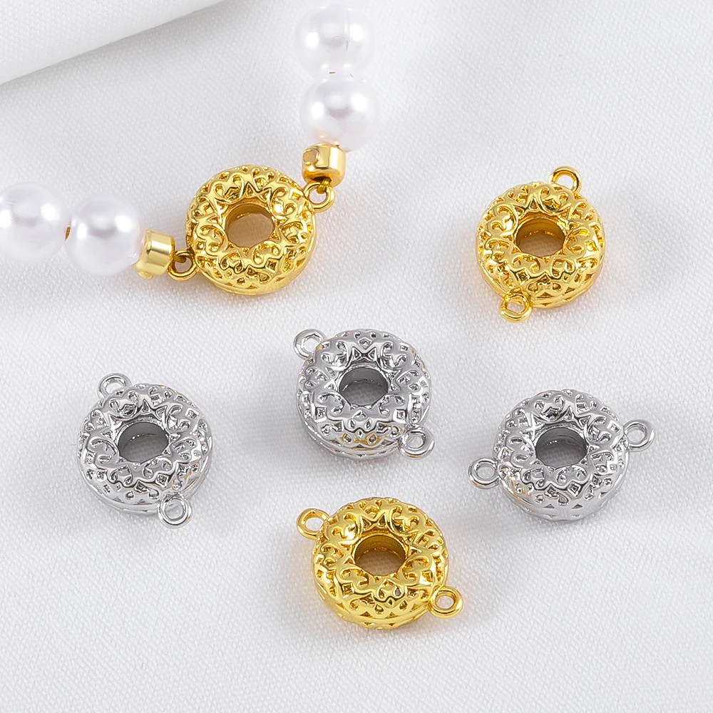 

2pcs 4pcs 8pcs 18K Gold Plated Round Connector Jewelry Charms Connector Necklaces Supplies For Jewelry DIY Bracelets Accessories