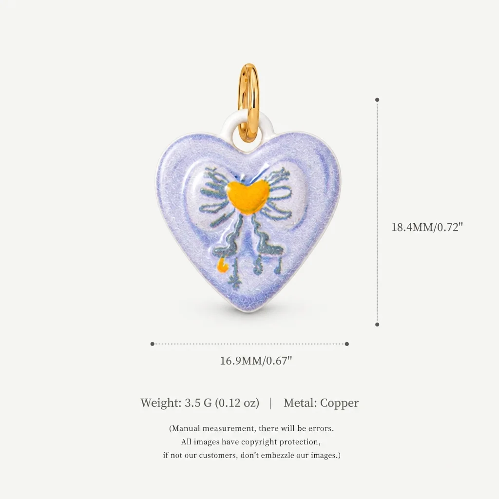 Einfache und frische Pop-Cartoon-Serie Lila Liebes-Schleife DIY Anhänger Charms Schmuckherstellung – Detail 4