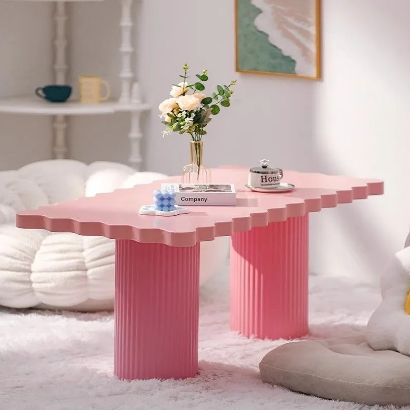 Small apartment living room creative small round table coffee shop cream wind cloud coffee table y
