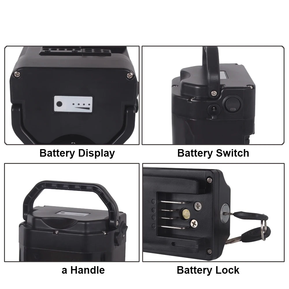 Jenney Universal Battery Box Electric Bike Battery Case 48V Ebike Battery 36V 18650 Cells 24V