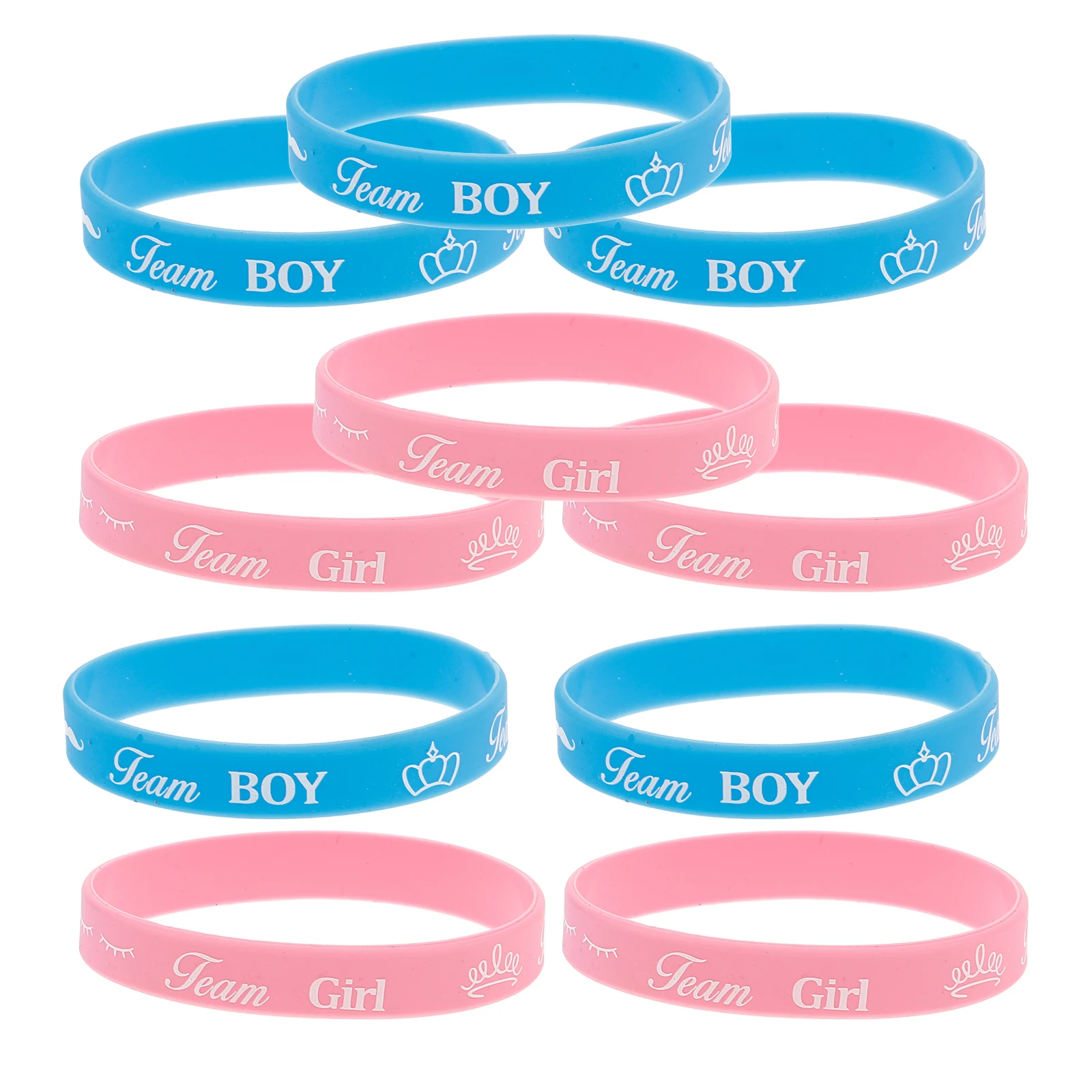 

10 шт., силиконовые браслеты с изображением пола, украшения для детского душа, вечерние браслеты с галстуком-бабочкой для мальчиков и девочек, легкие, прочные, модные