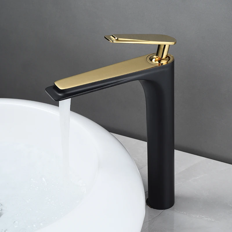 White And Gold Bathroom Faucets Grey Sink Mixer Tap Brass Hot Cold Black Gold Wash Basin Faucet Single Handle Crane For Bathroom