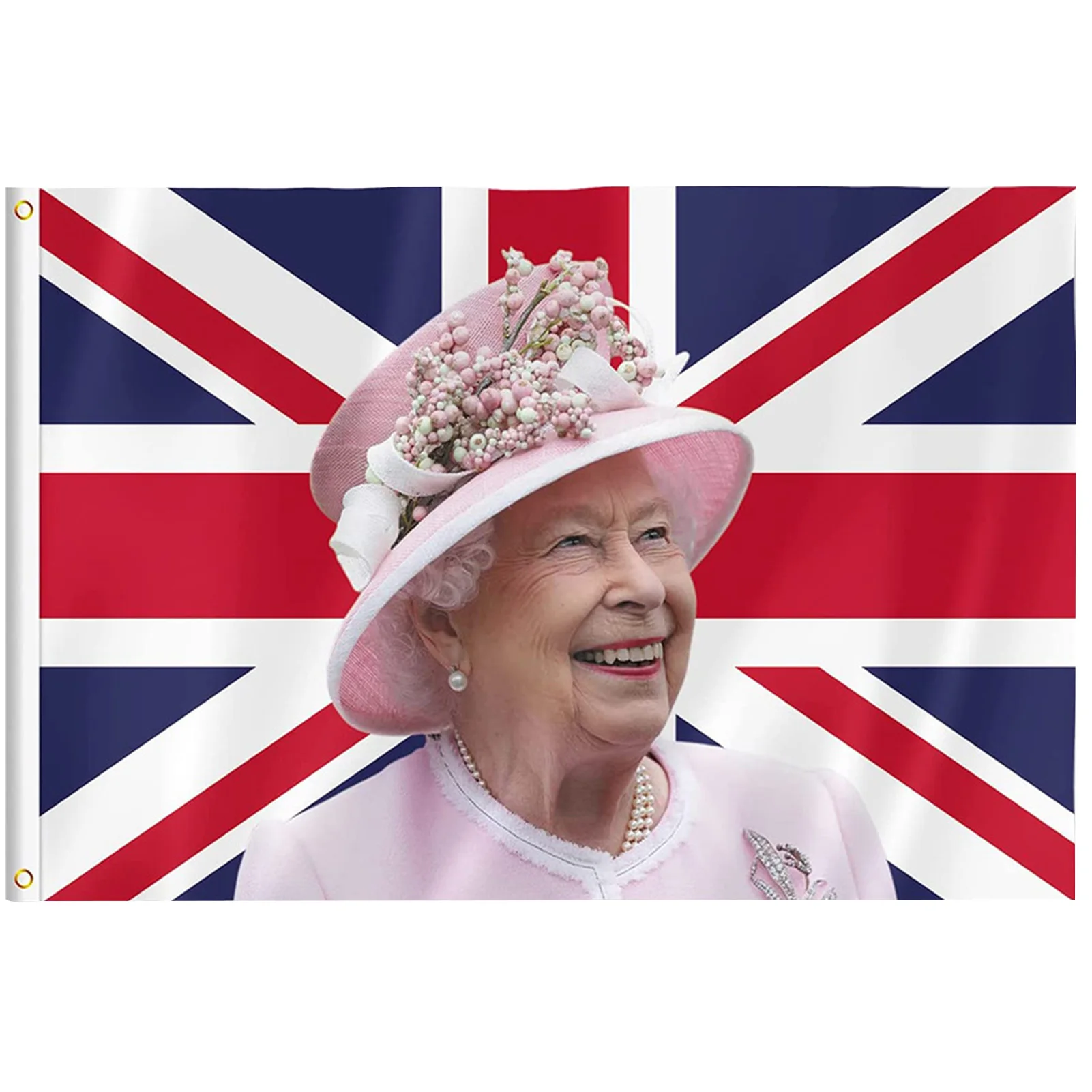 Kraliçe Elizabeth bayrağı 3x5FT kalite Polyester İngiliz Union Jack bayrakları kraliçe 70th 90x150cm Dropshipping sahip