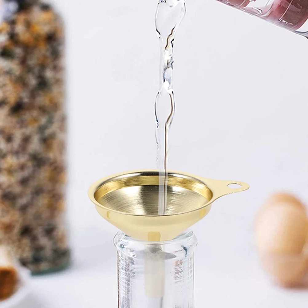 

1 set Stainless Steel Funnel Set Mini Kitchen Gadgets for Oil Milk Transfer Liquid Funnels Easy Storage