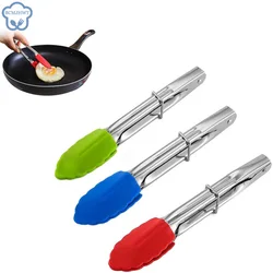 7 inch Silicone Food Tong Baking Kitchen Barbecue Steak Frying Clip Silicone Food Clip BBQ Salad Tools Grill Kitchen Accessories