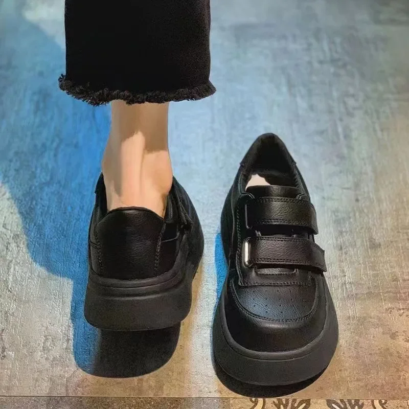 Versatile Magic Sole Women's Shoes Autumn New Arrival Casual Comfortable Rubber Shoes Black Ugly Shoe Mocasins Fashionable Footw