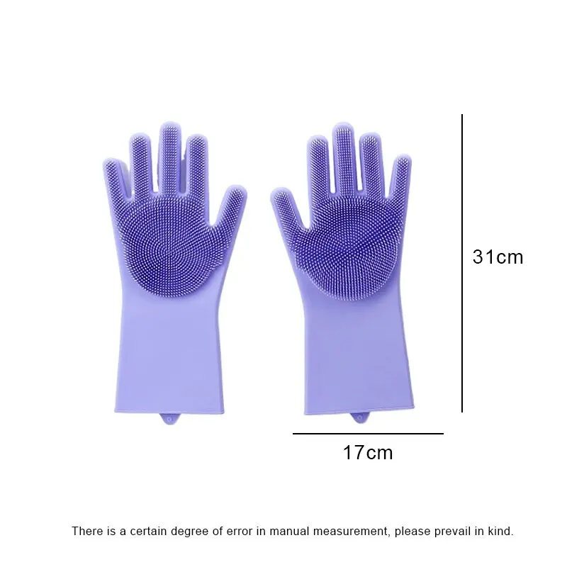 Kitchen Silicone Cleaning Gloves Easy To Foam, Non-slip, Insulating, Easy To Clean, Thick And Durable