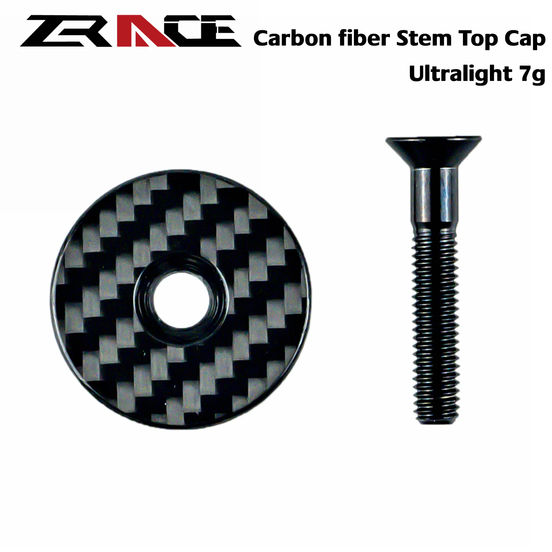 

NEW ZRACE-Full Carbon Fiber Bicycle Headset Caps, Stem Top Cover, Colorful Alloy Bolt Screw for Mountain Road Bike QBJ0018