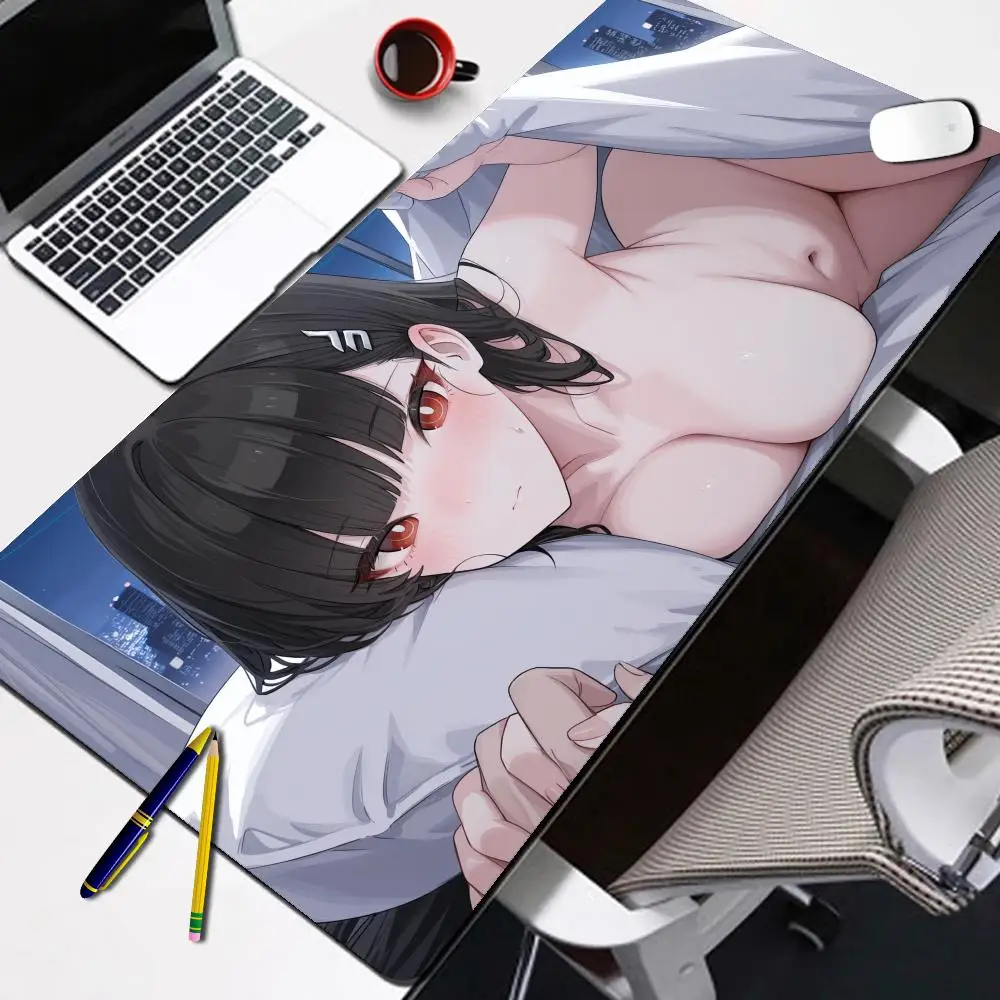 

Anime Sexy girl Tsukatsuki Rio mouse pad XXL Gaming Accessories Office Gamer Keyboard Desk Mat Non-Slip Large Rubber mousepad