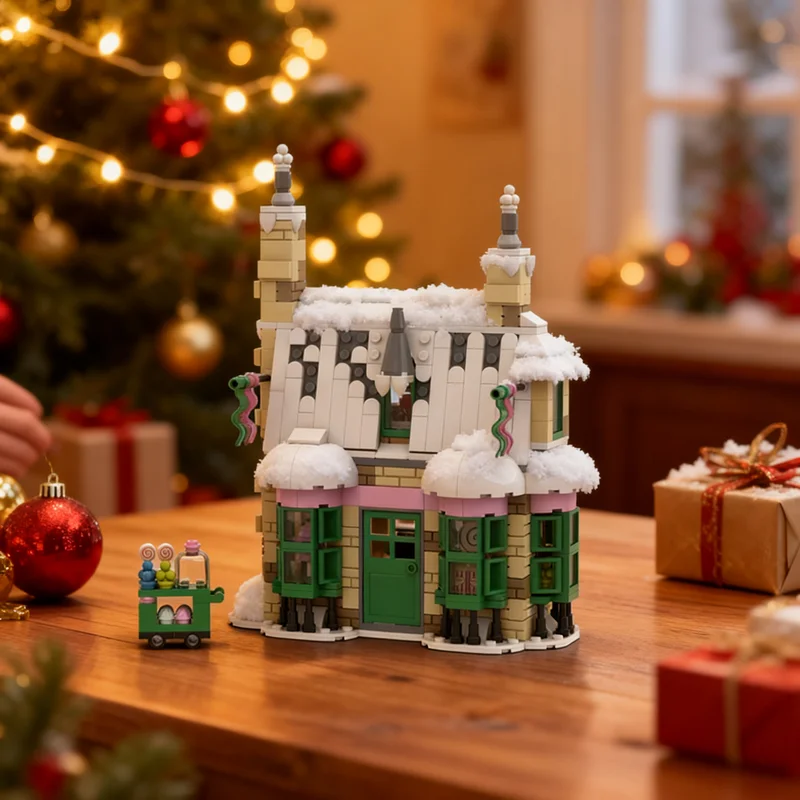 594pcs MOC Honeydukes Sweet Shop - SP001 Harry Model Building Blocks Architecture Christmas Gift Toy 3D Creative Assemble Brick