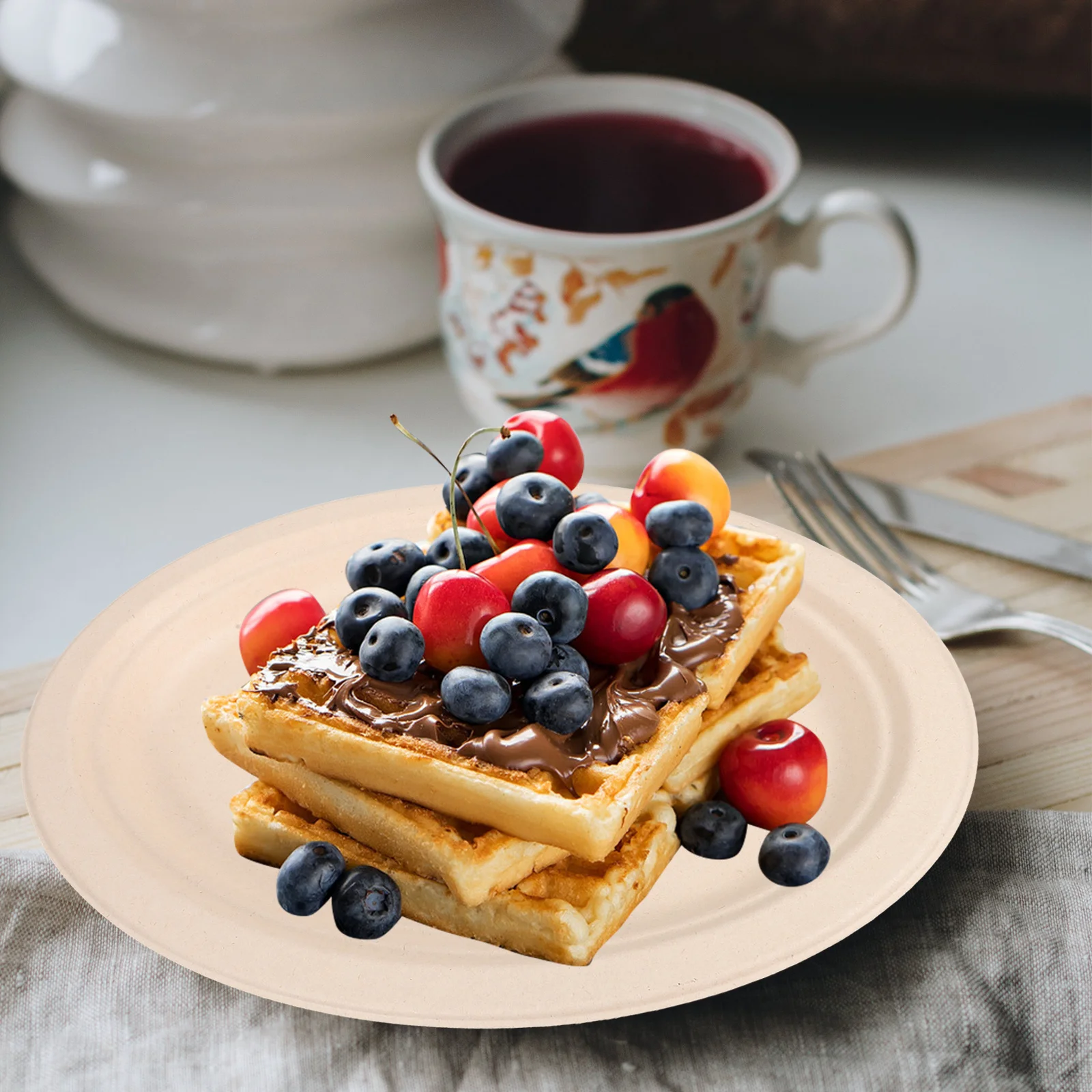 

50 шт. овальных бумажных тарелок, одноразовые многофункциональные тарелки для ужина, праздничная посуда, тарелки для фруктов и десертов, бумажная посуда